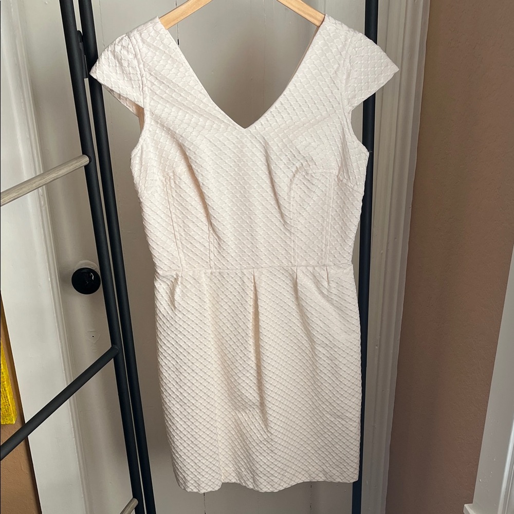Worthington Cream Colored, Textured with embroidery Women’s Midi Dress